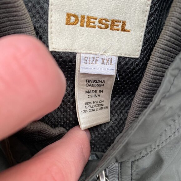 Vintage Diesel Cow Leather Jacket XXL Green - Picture 4 of 16